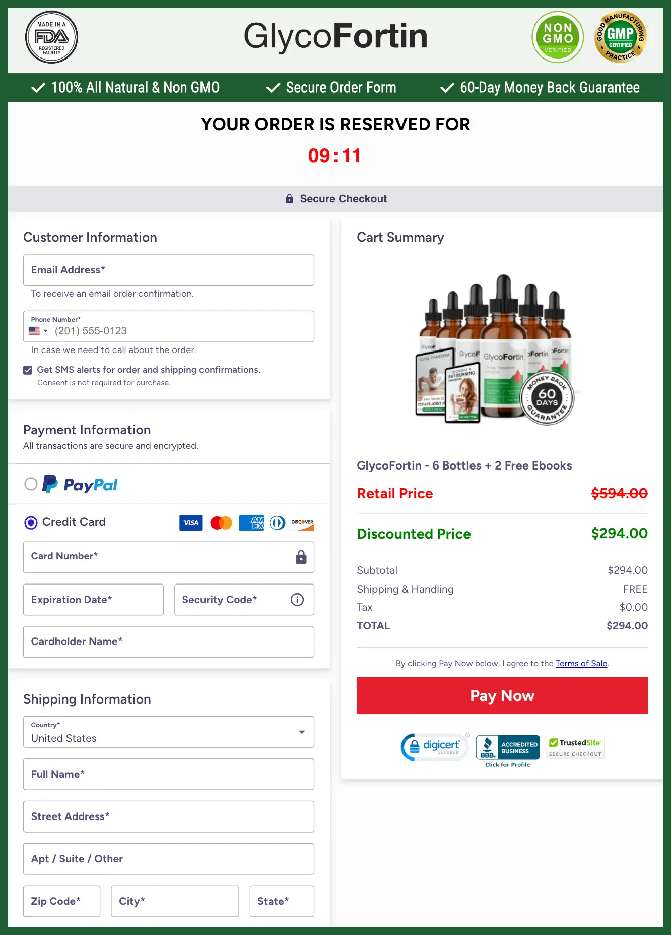 GlycoFortin Official Website Secure Order Page